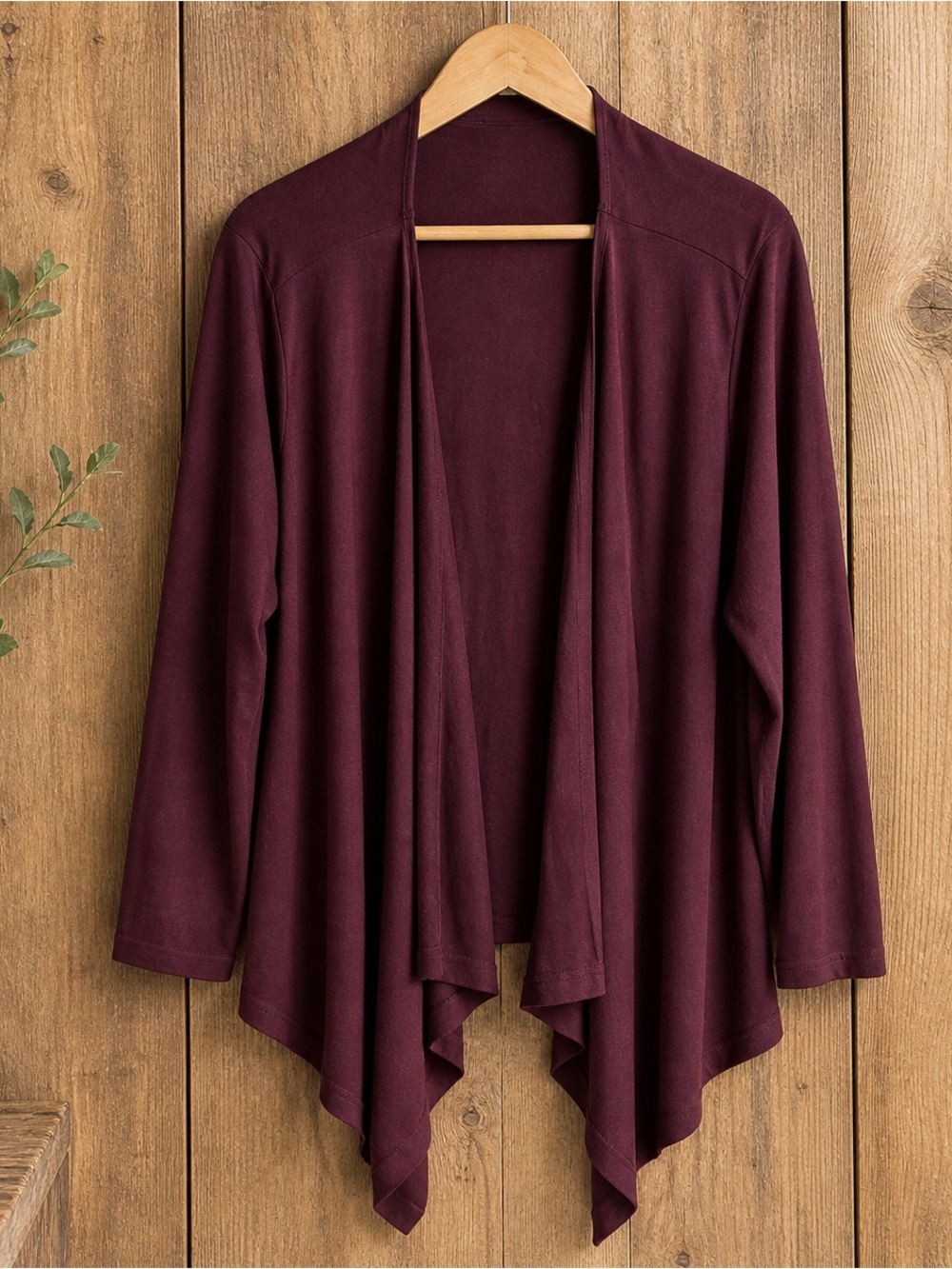 BloomChic open front long line loose flowy maroon cardigan NWT Size 22/24